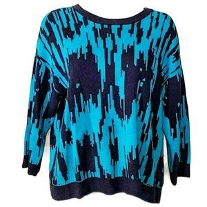 Michael Kors Sweater Knit Top Shirt Teal Navy Women's WOMAN'S Size Medium